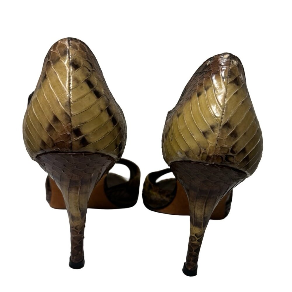 Manolo Blahnik Brown/Green Python D’Orsay Heels –… - image 3